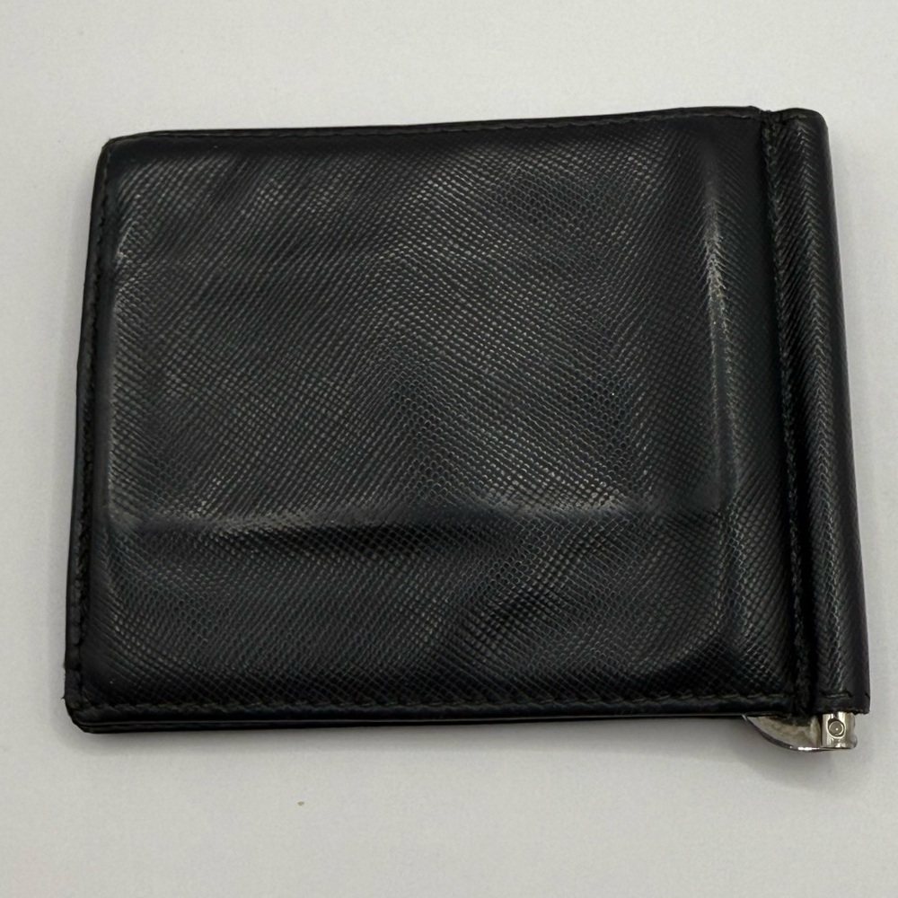 Prada Black Saffiano Leather Money Clip Bifold Wallet - Picture 3 of 3